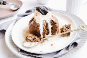 Healthier sticky date pudding with salted caramel sauce recipe